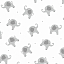 Ткань фланель пэчворк белый серый, детская тематика животные, Studio E (арт. 237241)