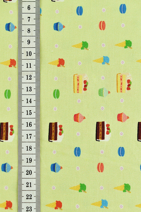 Ткань хлопок пэчворк зеленый, детская тематика еда и напитки, ALFA Z DIGITAL (арт. AL-RU1031)