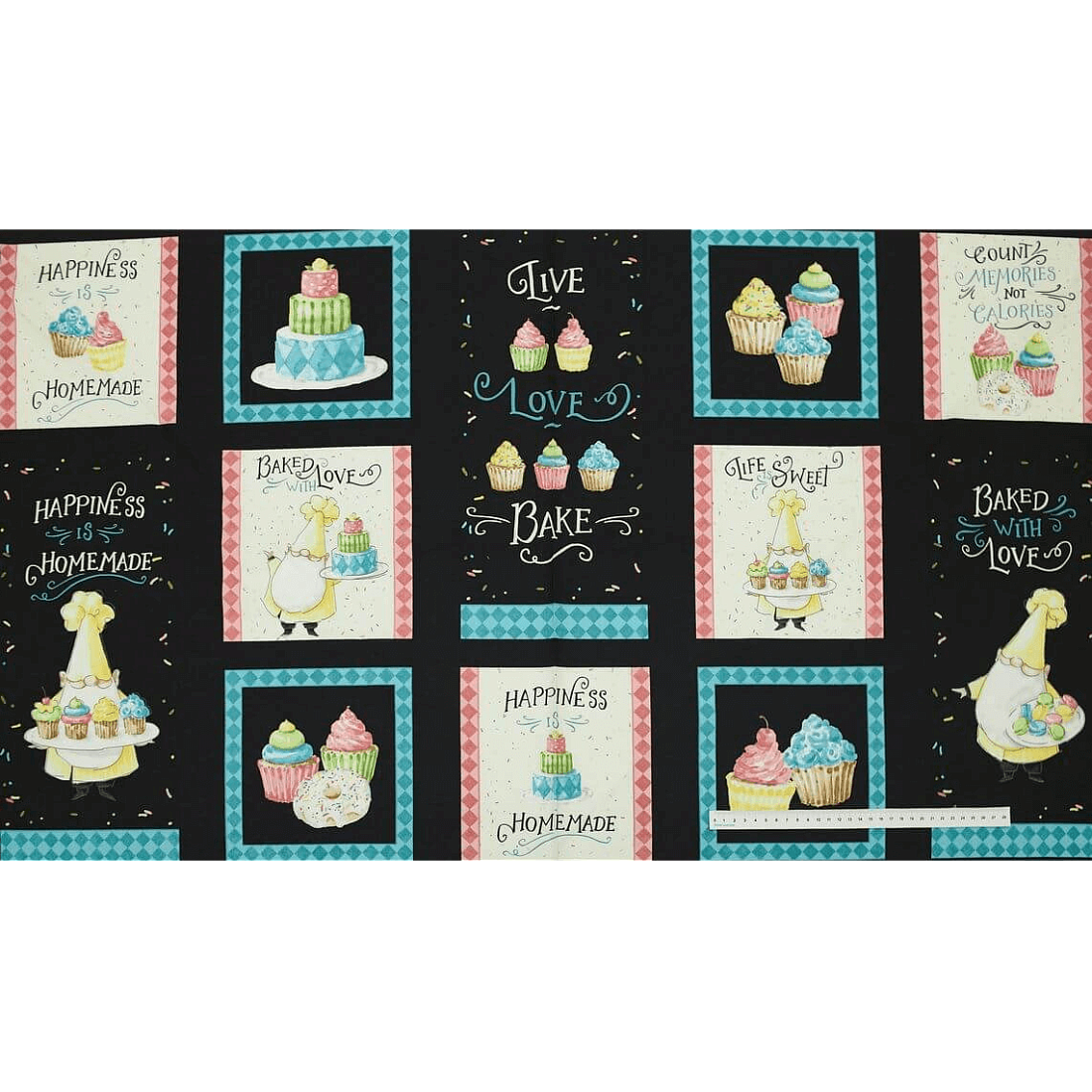 Ткань хлопок для пэчворка для одежды черный, еда и напитки, Wilmington Prints (арт. CX6363-Girl)