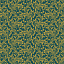 Ткань хлопок пэчворк зеленый, цветы завитки, Benartex (арт. 6872M83B)
