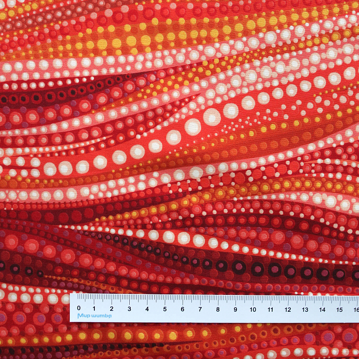Ткань хлопок пэчворк разноцветные, необычные геометрия горох и точки, Moda (арт. 51247 13D)