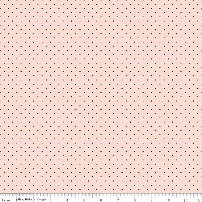 Ткань хлопок пэчворк розовый, горох и точки, Riley Blake (арт. )