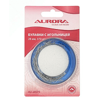 Булавки портновские Aurora AU-285PB гвоздики с игольницей 28 мм 370 шт.