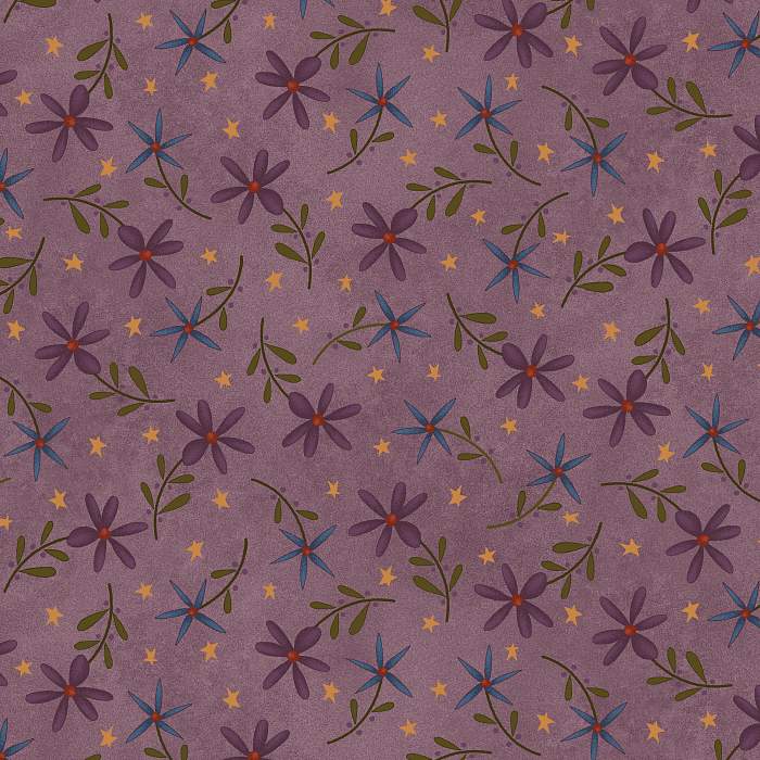 Ткань фланель пэчворк сиреневый, цветы, Henry Glass (арт. 253059)