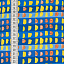 Ткань хлопок пэчворк желтый синий разноцветные, полоски бордюры, ALFA (арт. 232224)