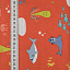 Ткань хлопок пэчворк оранжевый, детская тематика морская тематика, ALFA (арт. AL-6510)