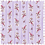 Ткань хлопок сумочные фиолетовый, мелкий цветочек полоски, Daiwabo (арт. PB12672S  F)