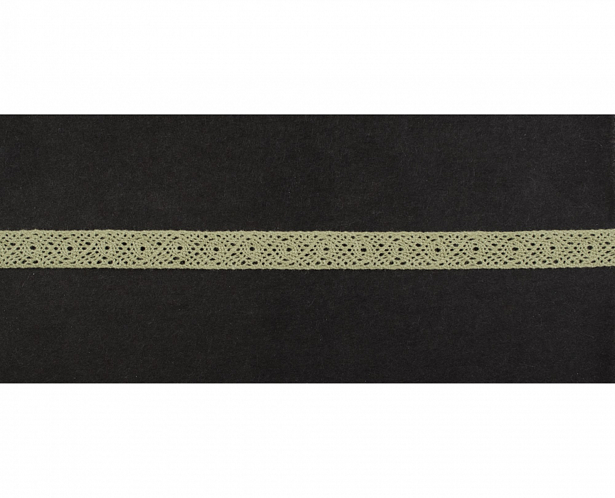 Кружево вязаное хлопковое Alfa AF-033-007 12 мм оливковый