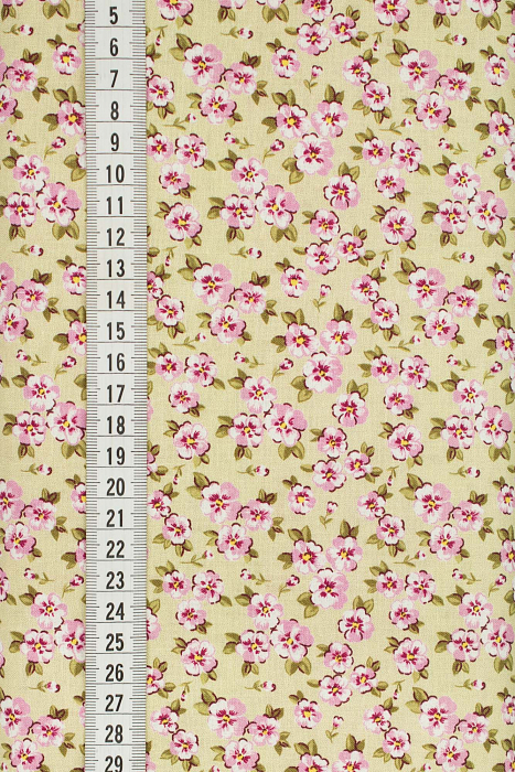 Ткань хлопок пэчворк розовый бежевый, мелкий цветочек, ALFA Z DIGITAL (арт. 224172)