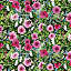 Ткань хлопок пэчворк зеленый розовый, цветы, Blank Quilting (арт. 237350)