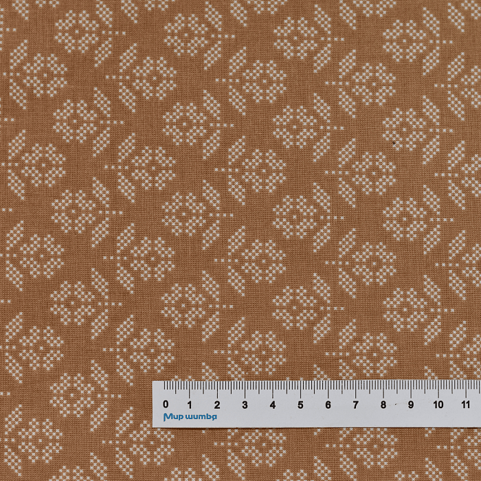 Ткань хлопок пэчворк коричневый, цветы рукоделие, Riley Blake (арт. C10932-NUTMEG)