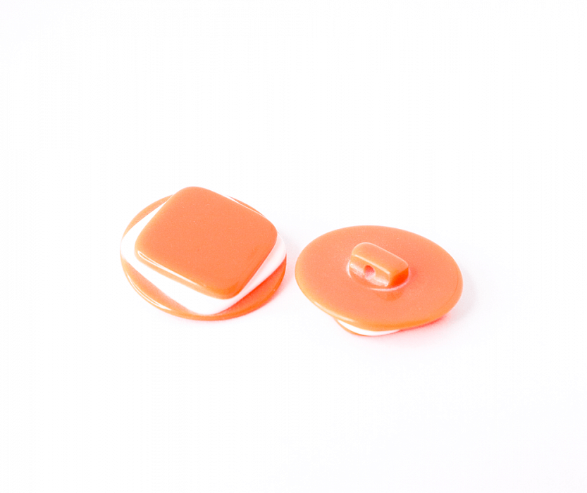 Пуговица пальтовая / костюмная пластик на ножке оранжевый 23 мм