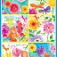 Ткань хлопок пэчворк разноцветные, надписи птицы и бабочки цветы, Blank Quilting (арт. 249675)
