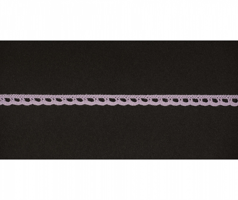 Кружево вязаное хлопковое Alfa AF-010-027 6 мм светло-фиолетовый
