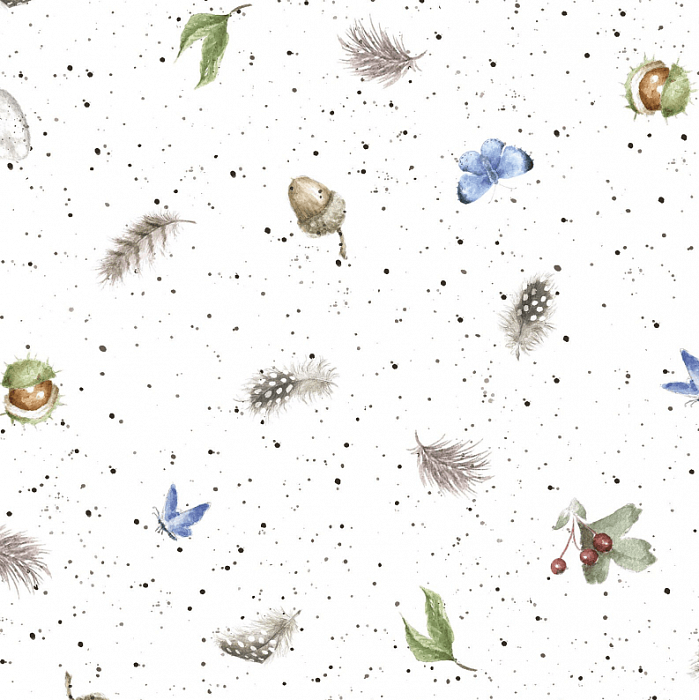 Ткань хлопок пэчворк бежевый белый голубой болотный, флора, Maywood Studio (арт. MASD6202-W)
