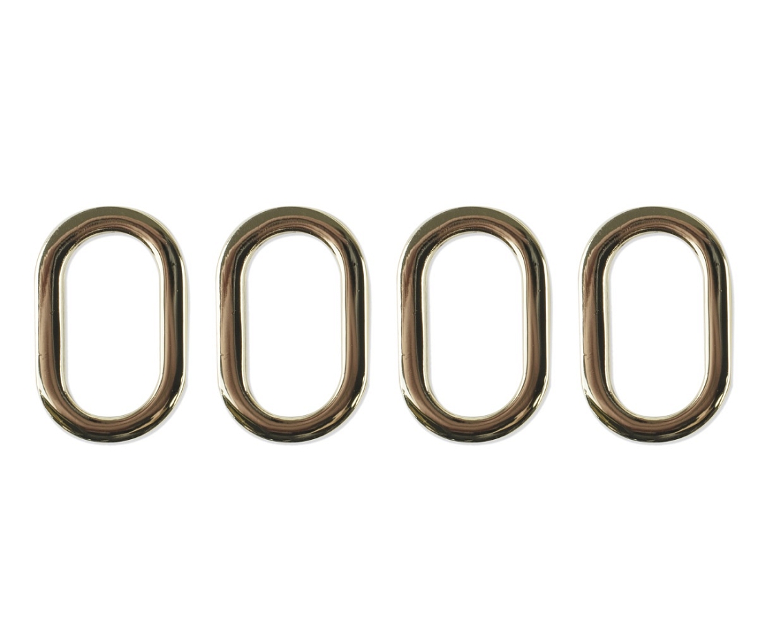 Кольцо овальное для сумки, 9,5 x 24,6 мм, золото, 4 шт.