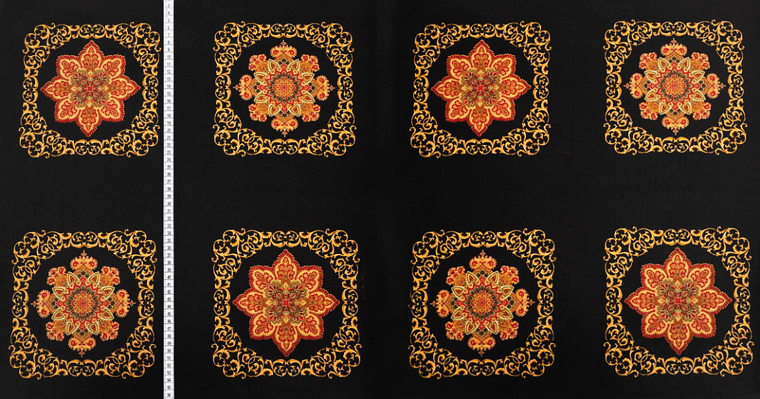 Ткань хлопок для пэчворка коричневый, цветы завитки, Timeless Treasures (арт. Regal-CM6166 Black)
