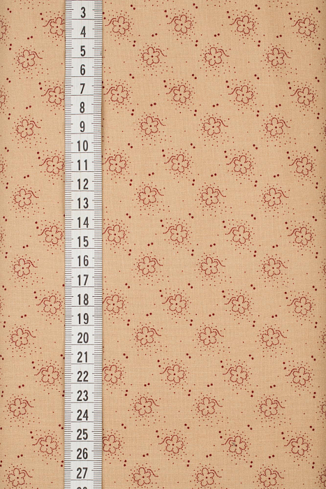 Ткань хлопок пэчворк коричневый, мелкий цветочек, ALFA (арт. 225895)