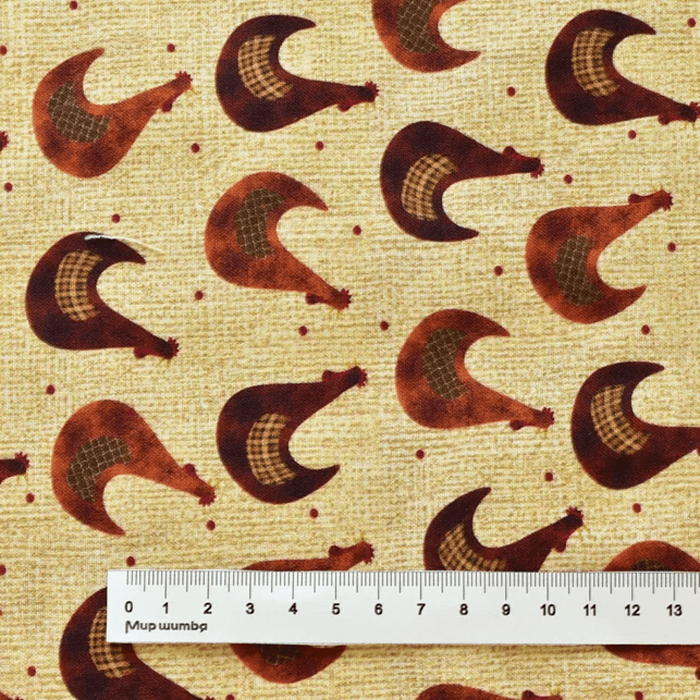 Ткань хлопок пэчворк бежевый, ферма животные, Benartex (арт. 3078-71)