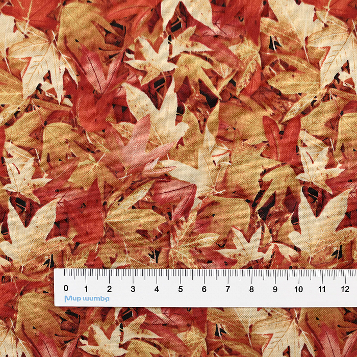 Ткань хлопок пэчворк оранжевый, осень флора, Blank Quilting (арт. 8625-30)