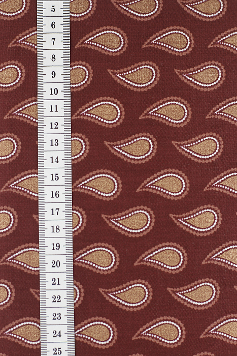 Ткань хлопок пэчворк бордовый, пейсли, ALFA (арт. 225584)