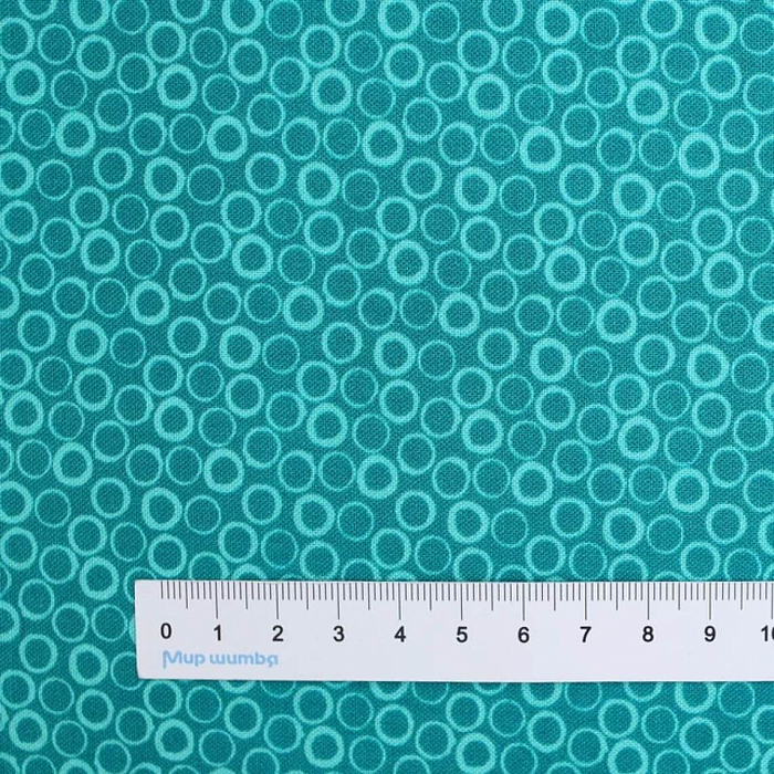 Ткань хлопок пэчворк бирюзовый, геометрия, Benartex (арт. 1339485B)