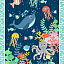 Ткань хлопок пэчворк разноцветные, детская тематика морская тематика, Blank Quilting (арт. 9308P-77)