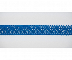 Кружево вязаное хлопковое Alfa AF-086-050 15 мм синий