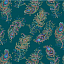 Ткань хлопок ткани на изнанку бирюзовый, птицы и бабочки геометрия животные флора, Benartex (арт. 10235W-85)