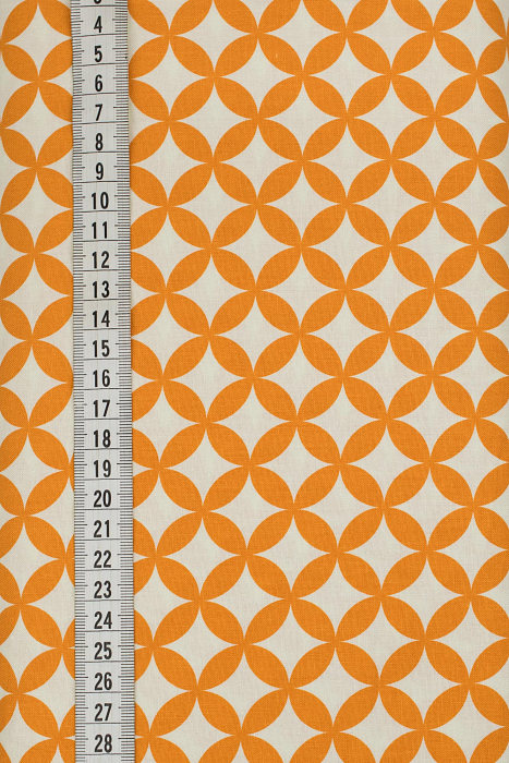Ткань хлопок пэчворк желтый оранжевый, геометрия, ALFA (арт. 232121)