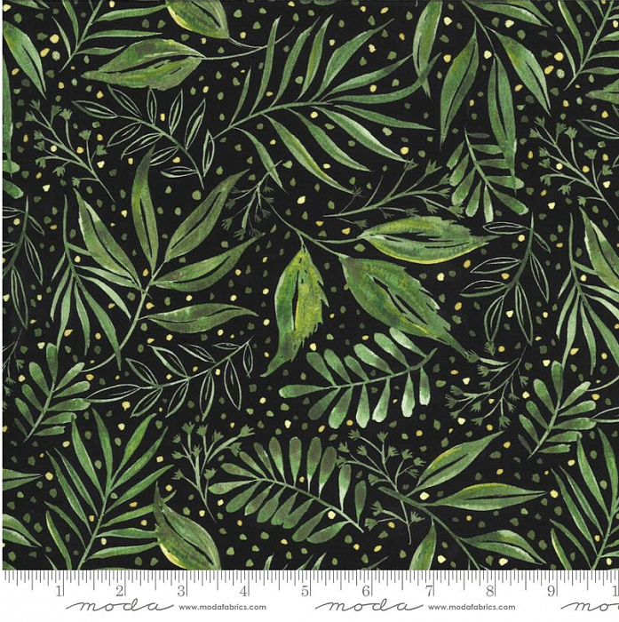 Ткань хлопок пэчворк зеленый, флора, Moda (арт. 8445 12D)