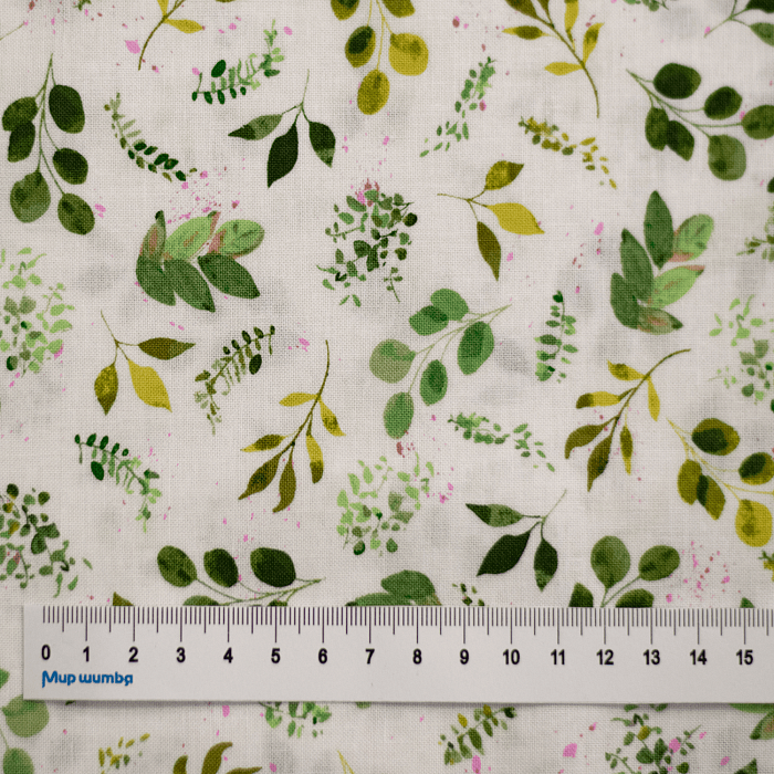 Ткань хлопок пэчворк белый, флора, Windham Fabrics (арт. 52594-2)