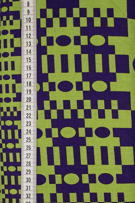 Ткань хлопок пэчворк зеленый синий, геометрия, ALFA (арт. 232233)