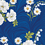 Ткань хлопок пэчворк синий, цветы, Benartex (арт. 9492-53)