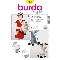 Выкройка аксессуары Burda арт. 7038 игрушки: ослик и овечка