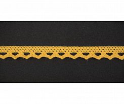 Кружево вязаное хлопковое Alfa AF-006-015 10 мм желтый