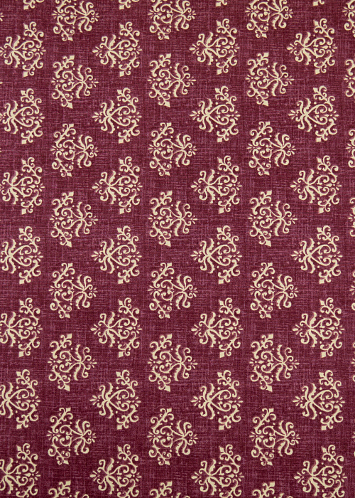 Ткань хлопок пэчворк бордовый, завитки дамаск, General Fabrics (арт. 82973)