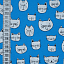 Ткань хлопок пэчворк синий, животные коты и кошки, Robert Kaufman (арт. AYI-17974-4)