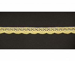 Кружево вязаное хлопковое Alfa AF-048-010 13 мм желтый