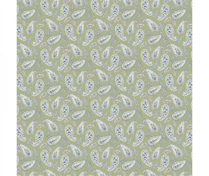 Ткань хлопок пэчворк зеленый, пейсли, Wilmington Prints (арт. 3041-17757-714)