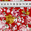 Ткань хлопок плательные ткани красный розовый, цветы, ALFA C (арт. 128572)