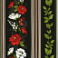 Ткань хлопок пэчворк красный зеленый черный, цветы бордюры, Timeless Treasures (арт. 254671)