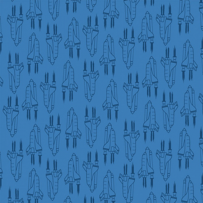 Ткань хлопок пэчворк синий, космос и планеты, Windham Fabrics (арт. 50780-2)