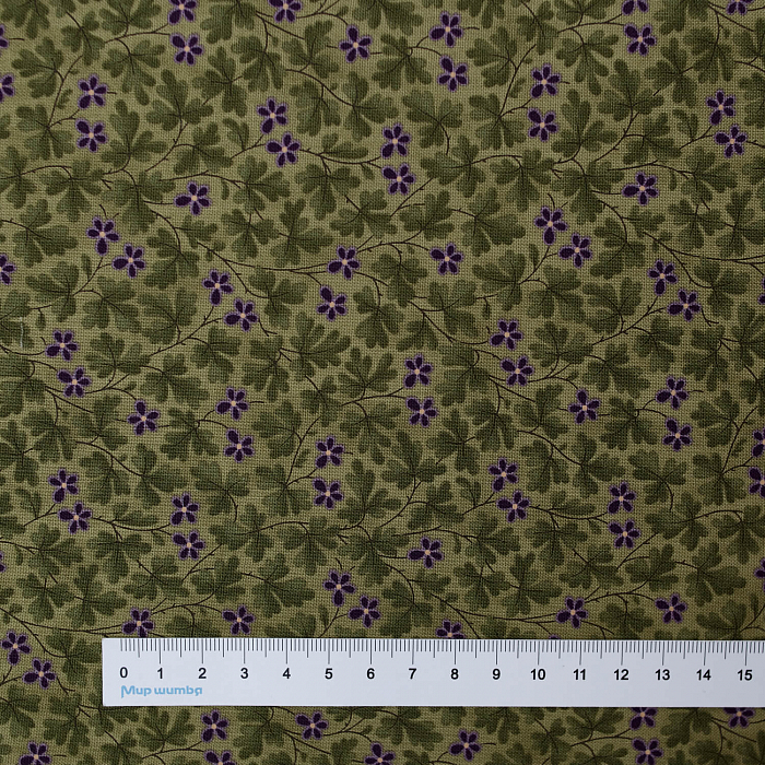 Ткань хлопок пэчворк зеленый, цветы, Moda (арт. 2246 13)