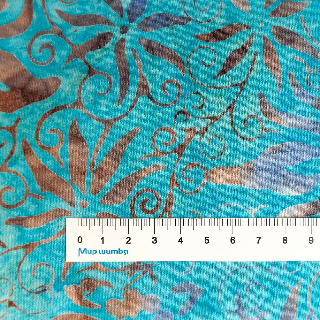 Ткань хлопок для пэчворка для одежды голубой, батик, Benartex (арт. 5416-11)