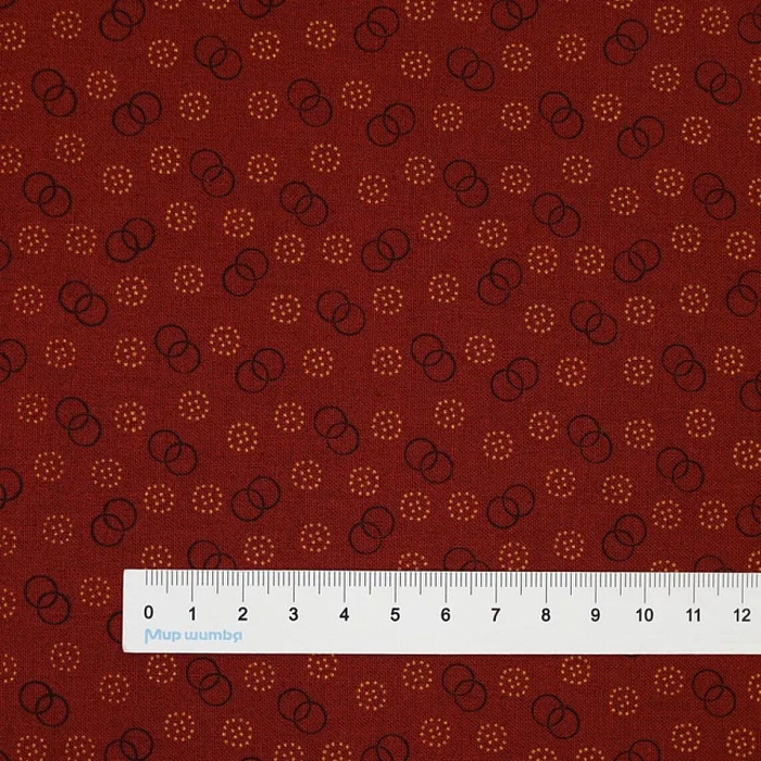 Ткань хлопок пэчворк бордовый, геометрия, Blank Quilting (арт. 2665-88)