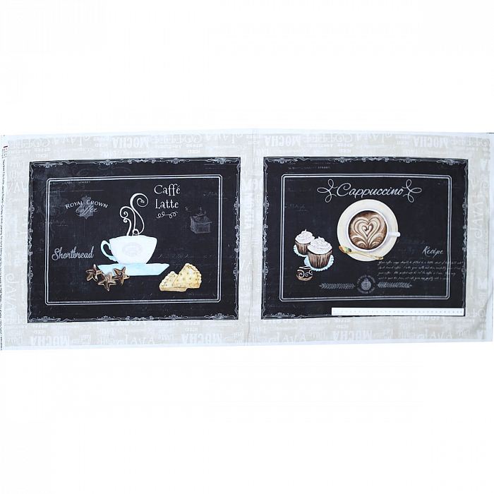 Ткань хлопок пэчворк черный, еда и напитки, P&B (арт. 4864 PA)