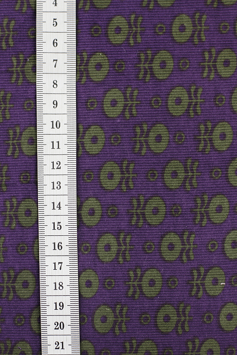 Ткань вельвет пэчворк фиолетовый болотный, цветы, ALFA C (арт. 246958)