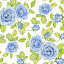 Ткань хлопок пэчворк голубой, цветы розы, Windham Fabrics (арт. 50577-2)