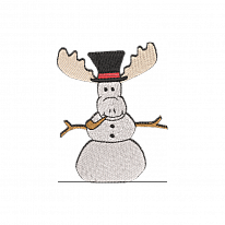Дизайн для вышивки «Лось снеговик»